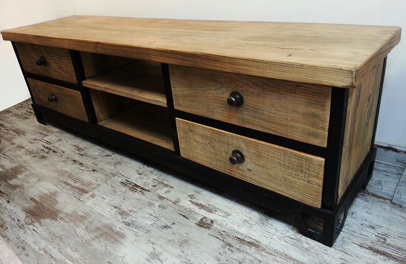 Muebles de hierro y madera: rectangular hierro y madera el globo ...