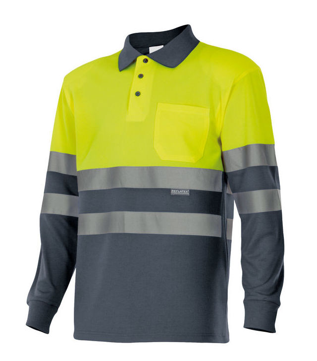 Polo bicolor alta visibilidad manga larga: Catálogo de Frade Ropa de Trabajo Polo bicolor alta visibilidad manga larga: Catálogo de Frade Ropa de Trabajo