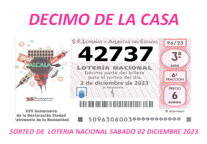 Sorteo Sabado 02/12/2023 Sorteo Sabado 02/12/2023