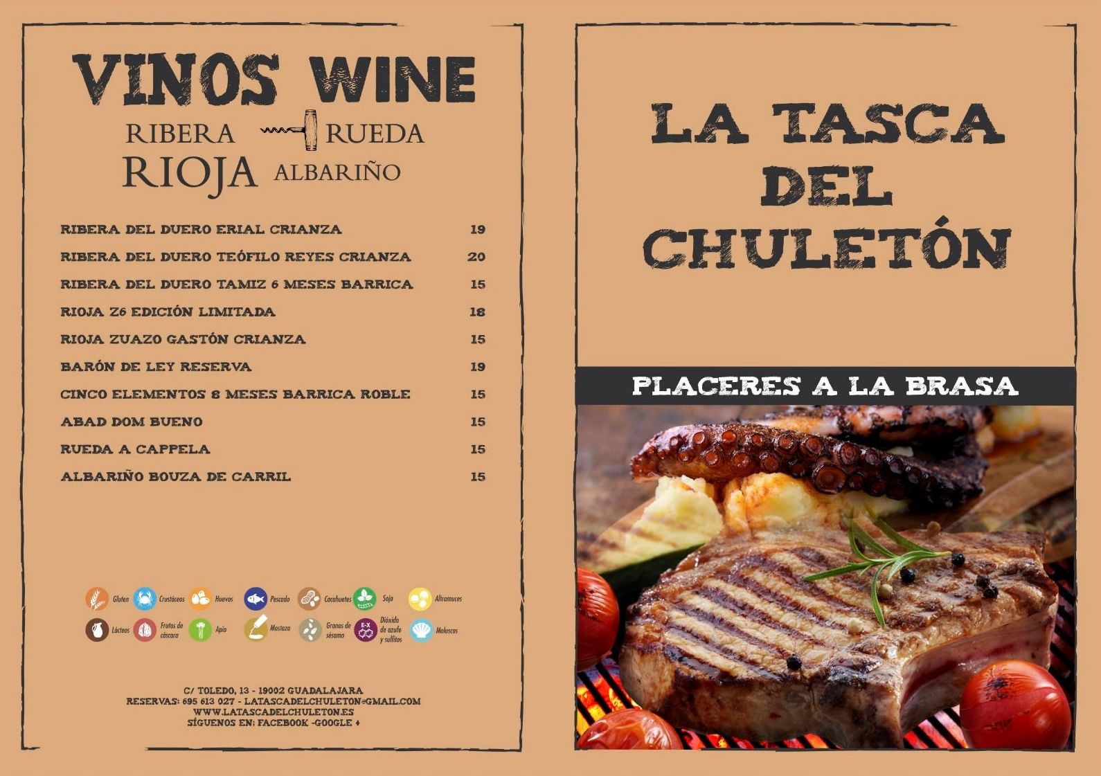 Nuestros vinos: Carta y Menús de La Tasca del Chuletón Nuestros vinos: Carta y Menús de La Tasca del Chuletón