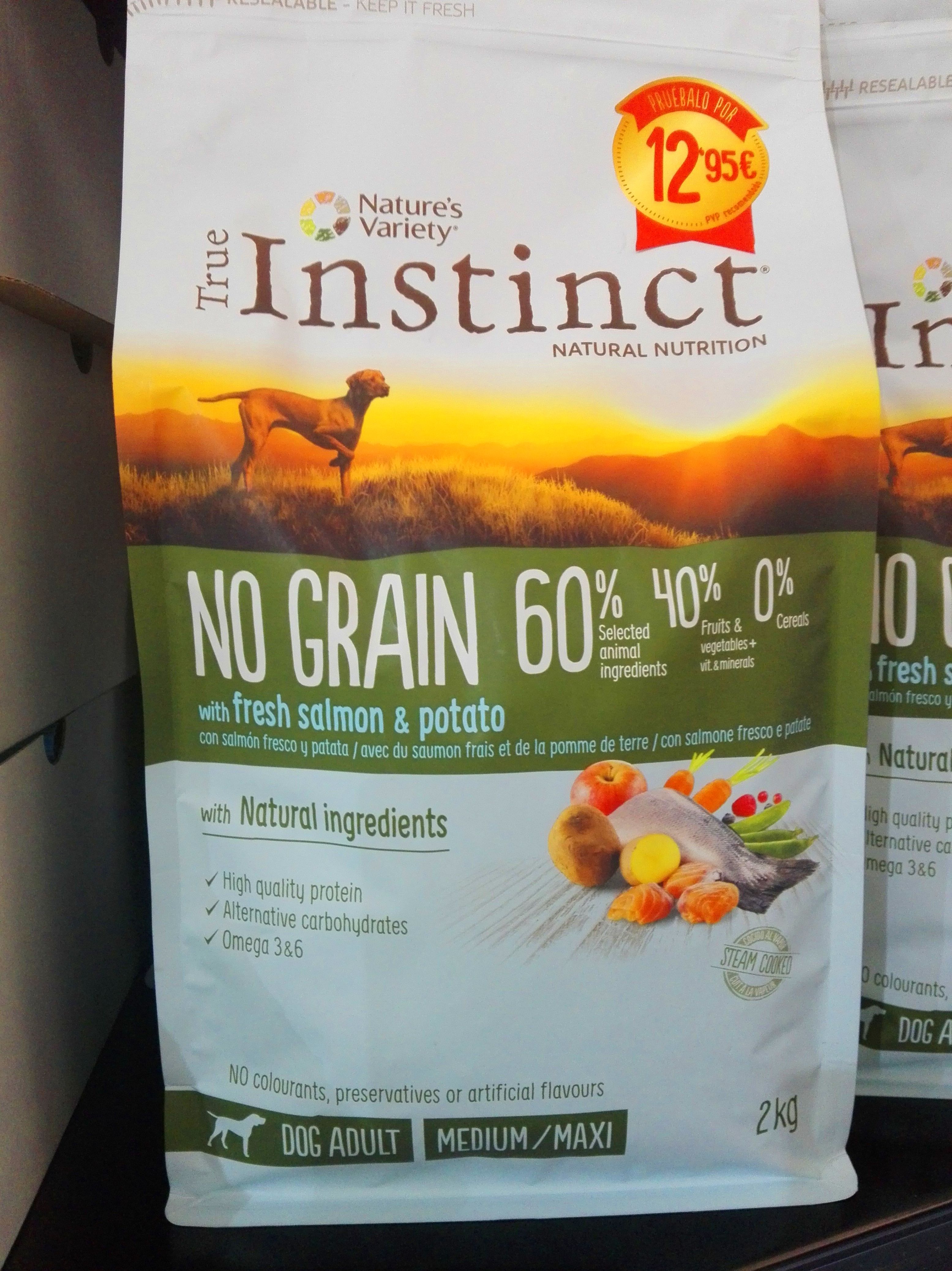 Instinct natural food, piensos para perros alérgicos a los cereales.
