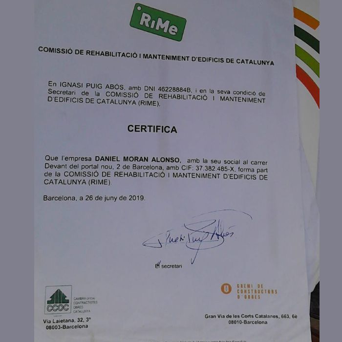 Acreditaciones: Servicios de DMA Instalaciones y Reformas Acreditaciones: Servicios de DMA Instalaciones y Reformas