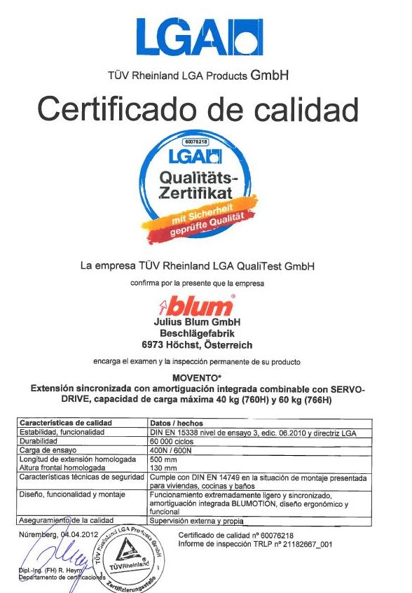 Certificado Calidad LGA Certificado Calidad LGA