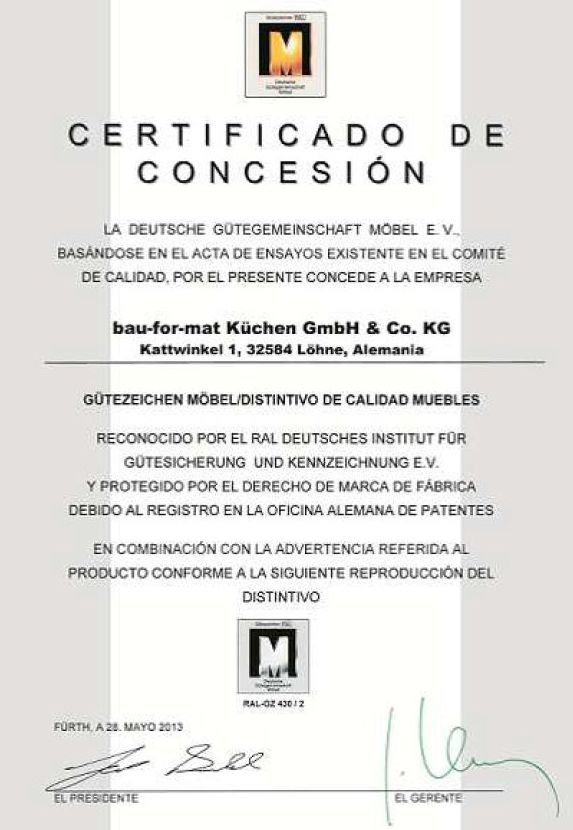 Certificado de Concesión Bauformat Certificado de Concesión Bauformat