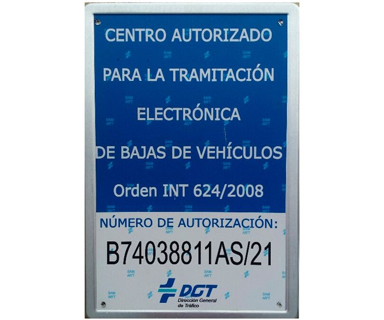 Centro autorizado a la tramitación de bajas de vehículos por la DGT