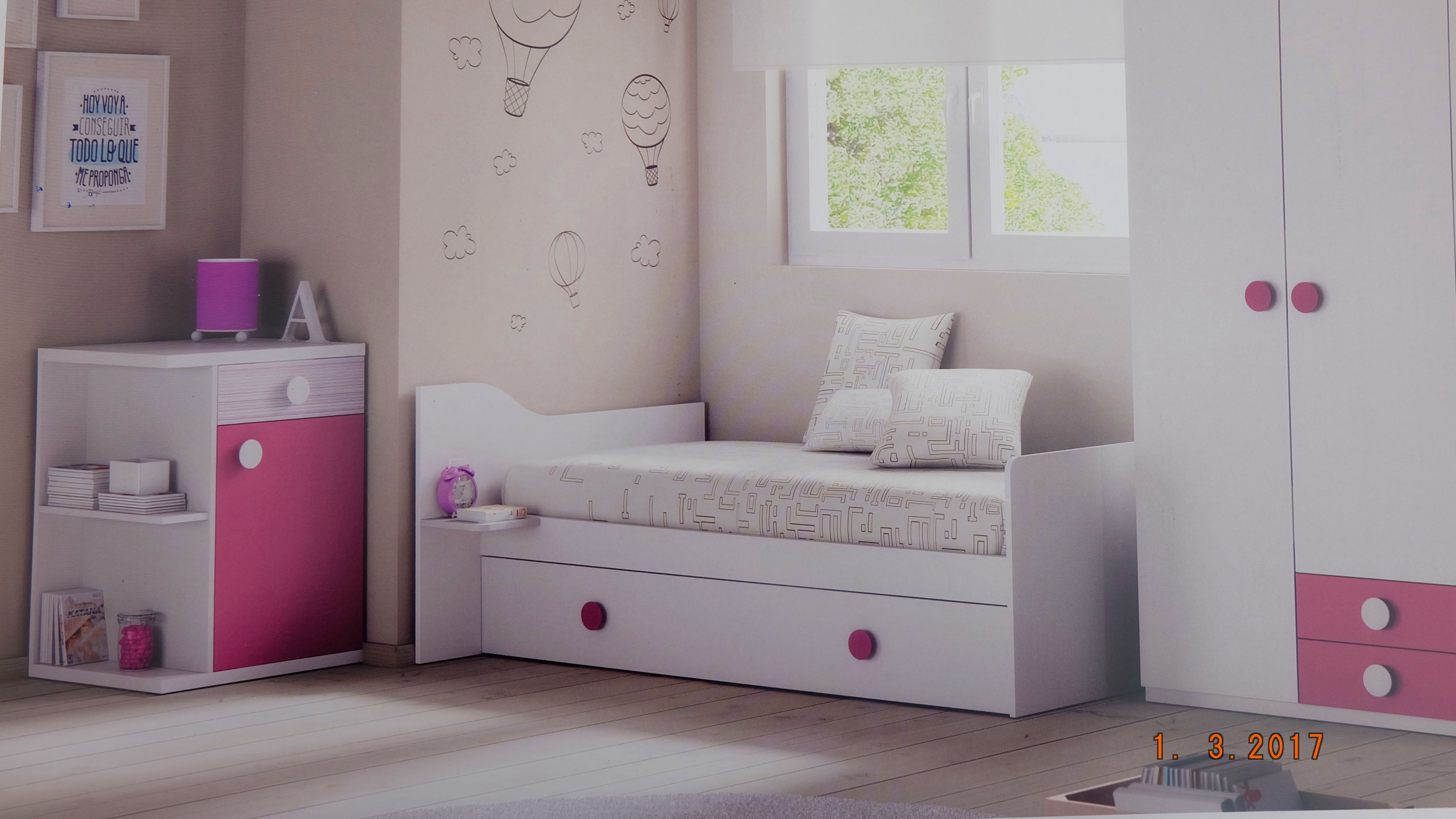 CUNA CONVERTIDA EN CAMA DE 90X190 Y COMODA CUNA CONVERTIDA EN CAMA DE 90X190 Y COMODA