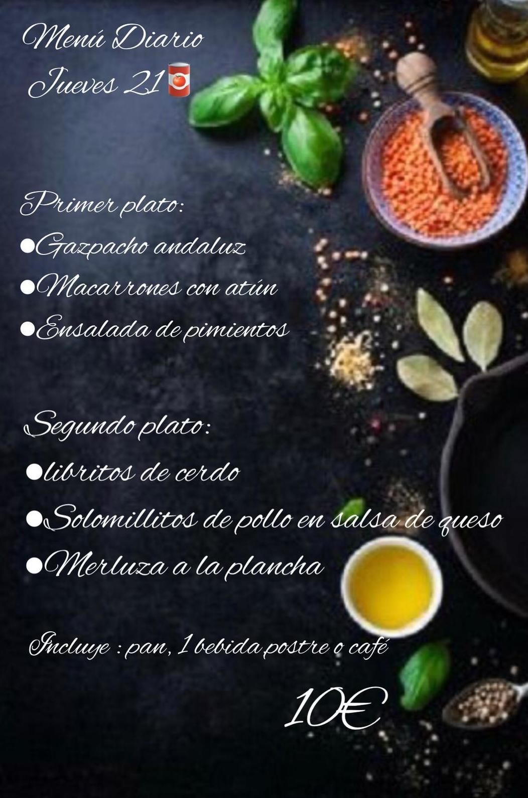 Menú diario: Ofrecemos de Cafetería la Bernarda Menú diario: Ofrecemos de Cafetería la Bernarda