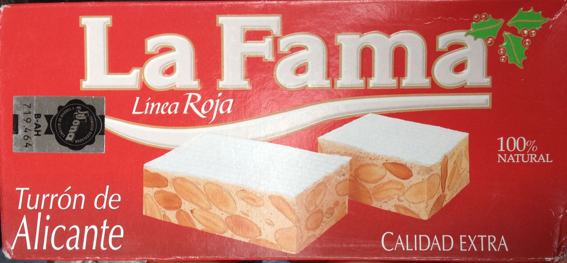 TURRON ALICANTE LINEA ROJA LA FAMA TURRON ALICANTE LINEA ROJA LA FAMA