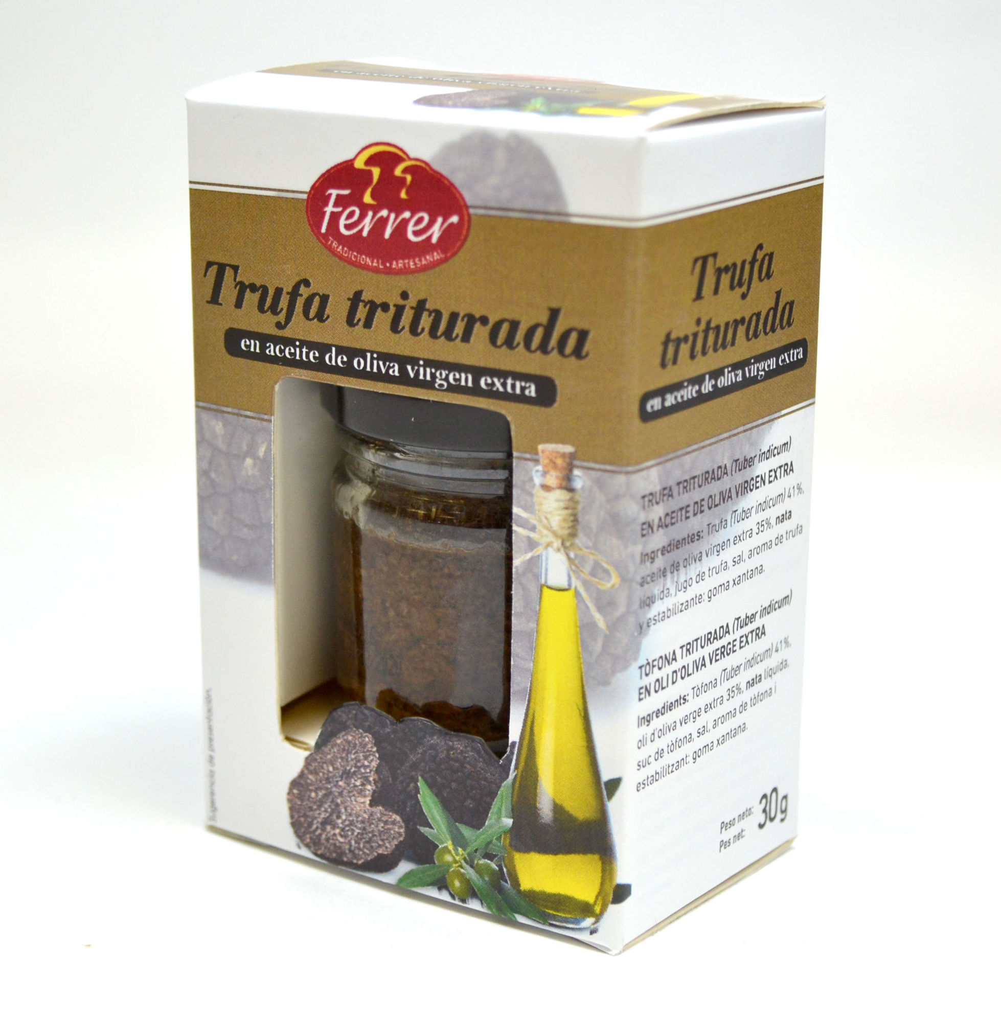 TRUFA TRITURADA ACTE. OLIVA VIRGEN EXTRA TARRO 30 GR FERRER TRUFA TRITURADA ACTE. OLIVA VIRGEN EXTRA TARRO 30 GR FERRER