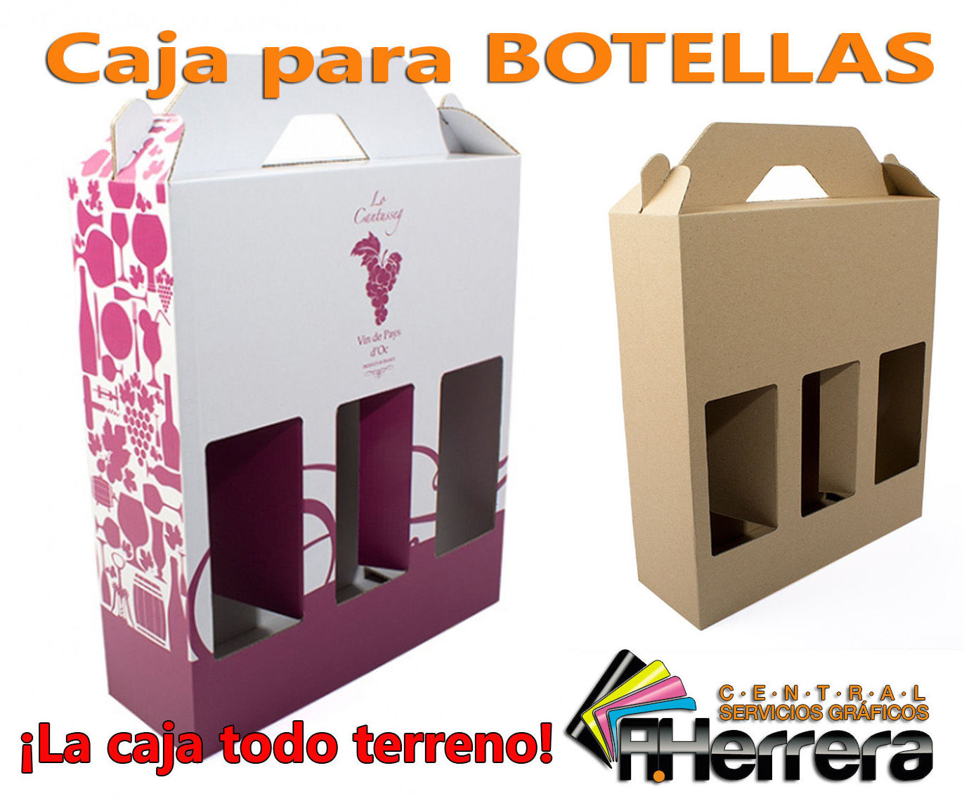 Caja para 3 botellas con ventana Caja para 3 botellas con ventana