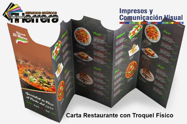 Carta Restaurante con Troquel Físico Carta Restaurante con Troquel Físico