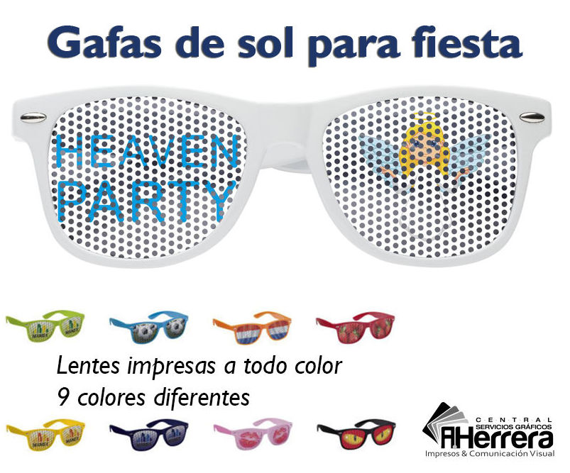 Gafas de sol para fiesta con lentes impresas a todo color Gafas de sol para fiesta con lentes impresas a todo color