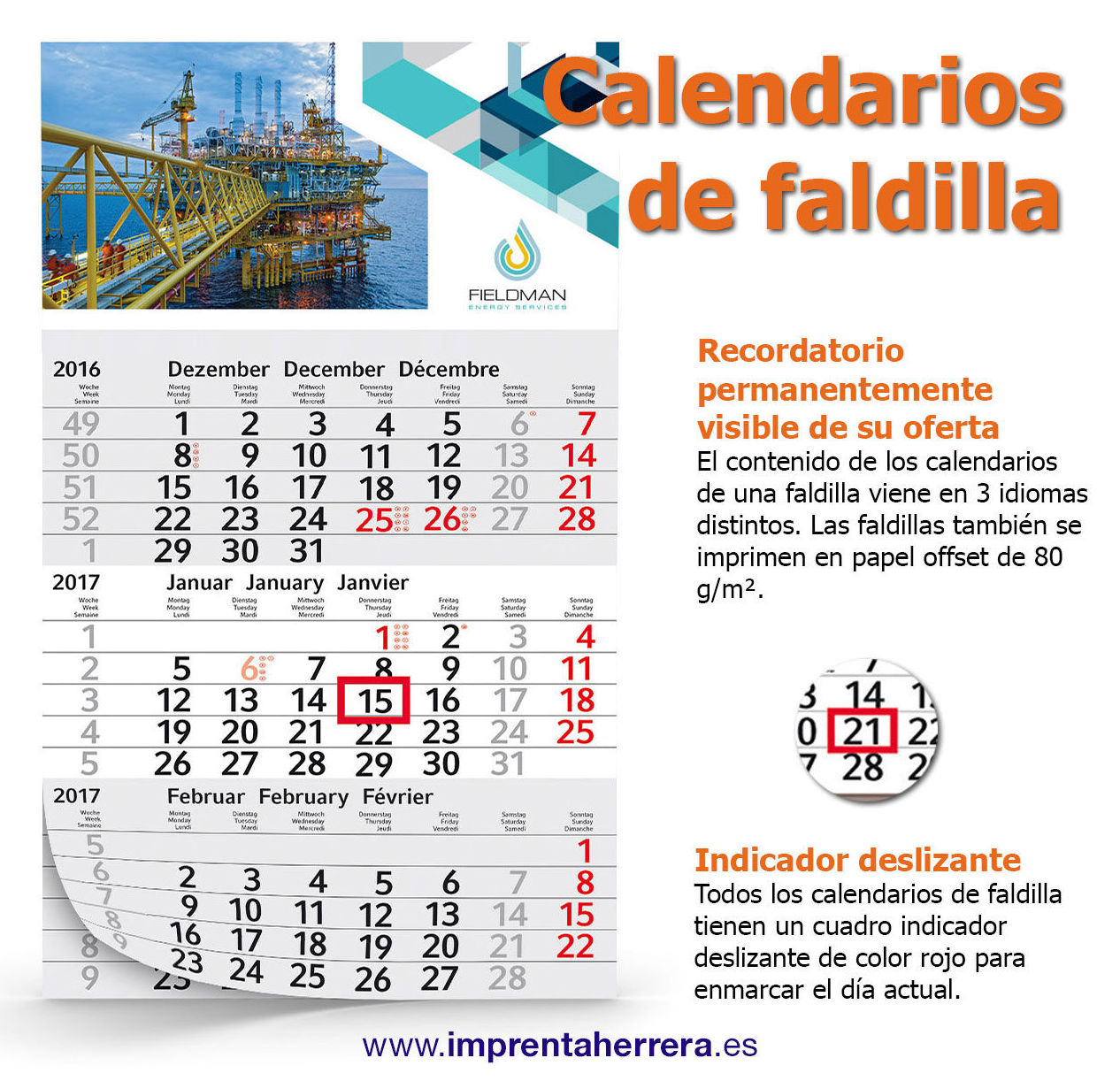 Calendario de faldilla Calendario de faldilla