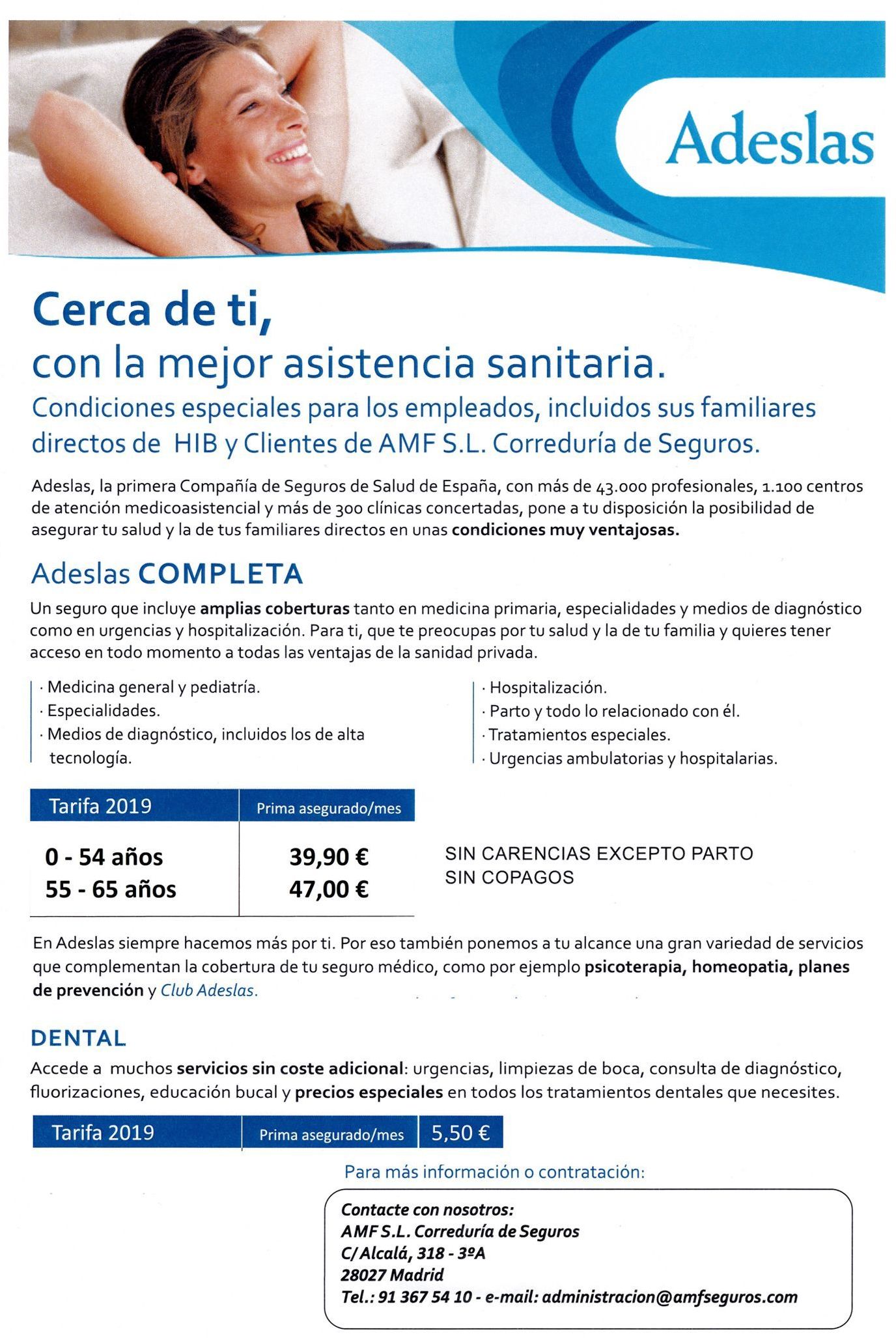 Seguro Salud Adeslas. SIN COPAGOS. SIN CARENCIAS (excepto parto). BARATO Seguro Salud Adeslas. SIN COPAGOS. SIN CARENCIAS (excepto parto). BARATO