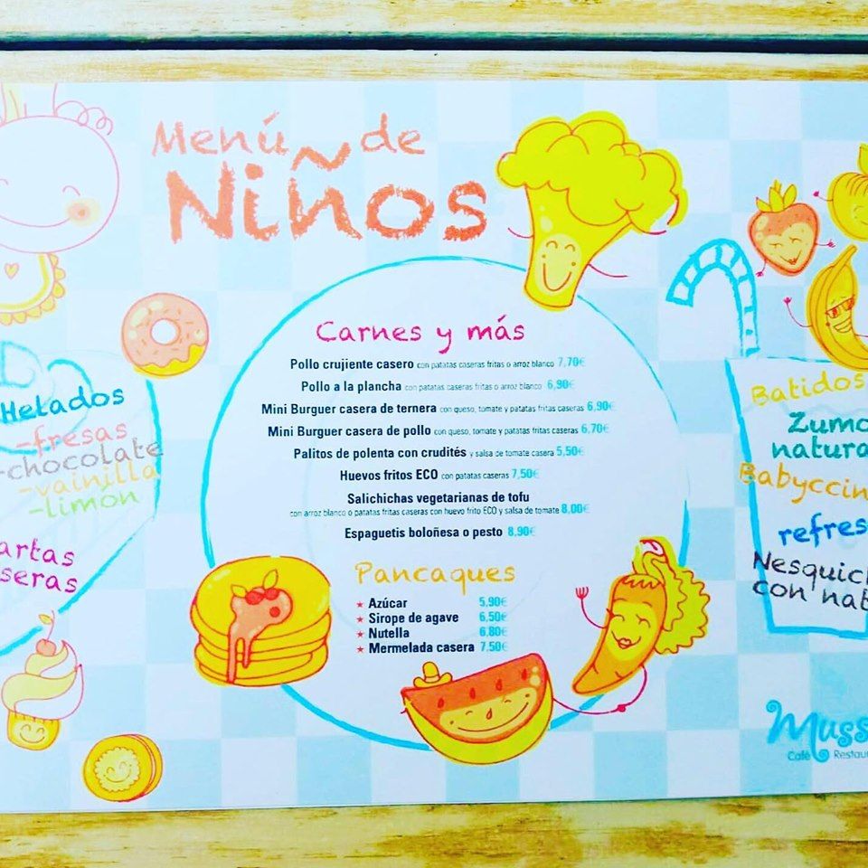 Menú de niños: Carta de Musset Café Menú de niños: Carta de Musset Café