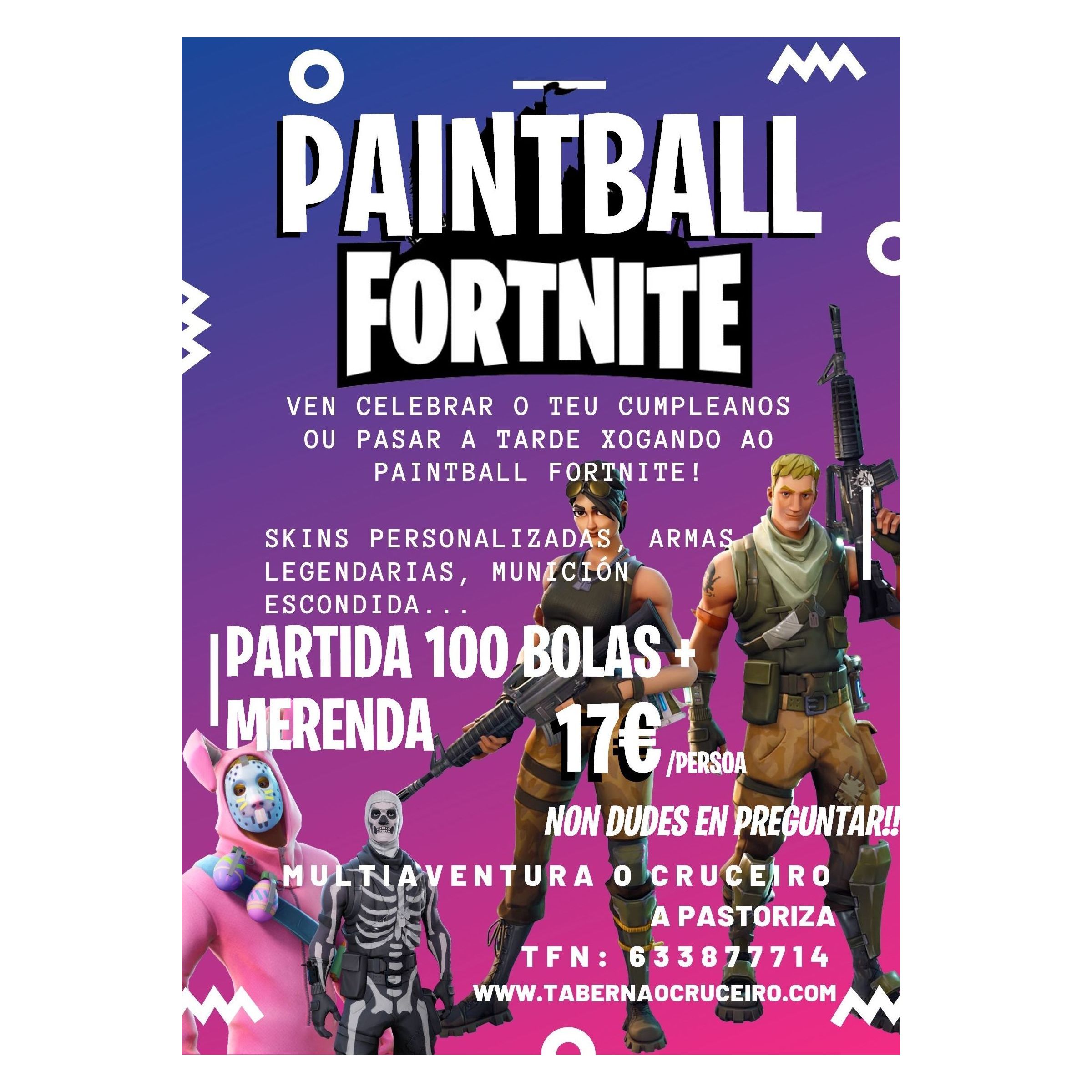 Paintball Fortnite: Actividades de Taberna O´Cruceiro Multiaventura Paintball Fortnite: Actividades de Taberna O´Cruceiro Multiaventura