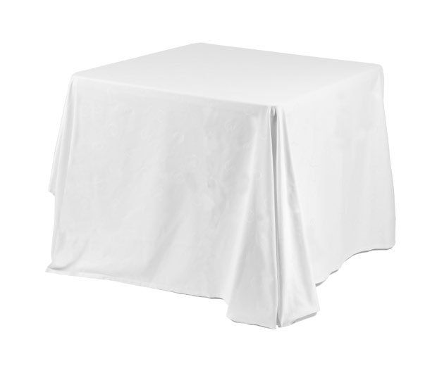 Mantel blanco para mesa de 90 cm x 90 cm: Alquiler de Mantelería & Menaje Mantel blanco para mesa de 90 cm x 90 cm: Alquiler de Mantelería & Menaje