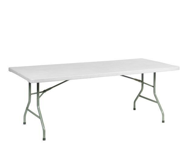 Mesa rectangular de resina: Alquiler de Mantelería & Menaje Mesa rectangular de resina: Alquiler de Mantelería & Menaje