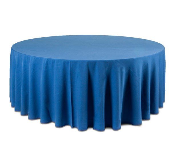 Mantel redondo azul: Alquiler de Mantelería & Menaje Mantel redondo azul: Alquiler de Mantelería & Menaje