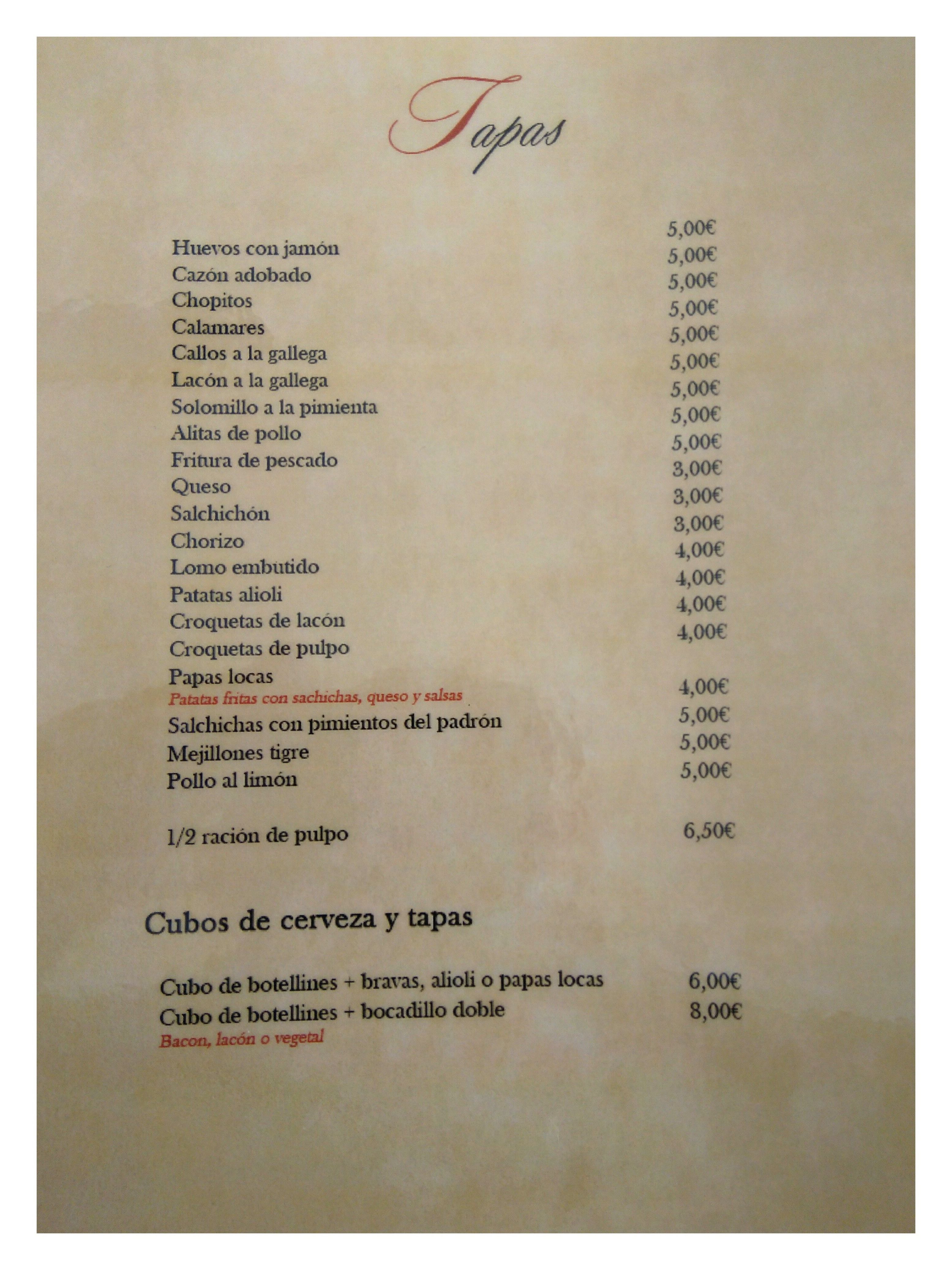 Las tapas de La Pulpería Las tapas de La Pulpería