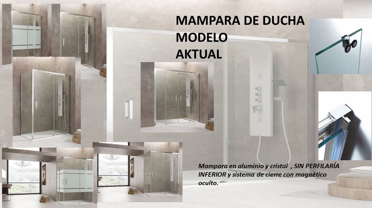MAMPARA DE ALUMINIO SIN PERFILERÍA MODELO AKTUAL MAMPARA DE ALUMINIO SIN PERFILERÍA MODELO AKTUAL