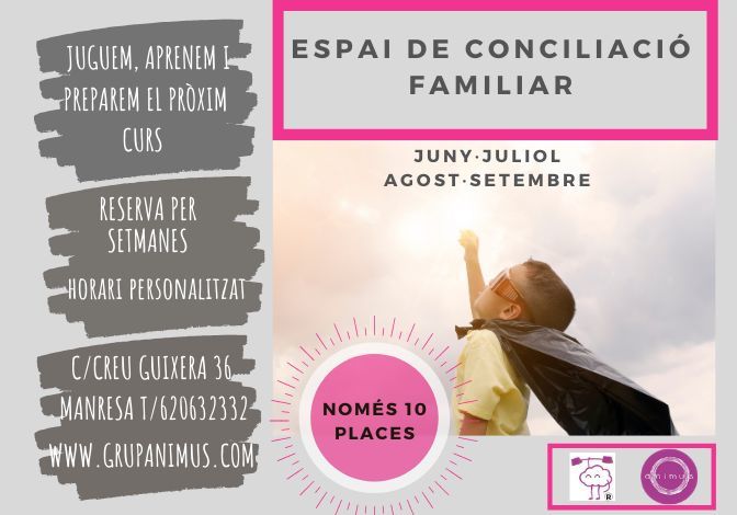 Espai de Conciliació estiu 2020: Servicios de Animus Manresa Espai de Conciliació estiu 2020: Servicios de Animus Manresa