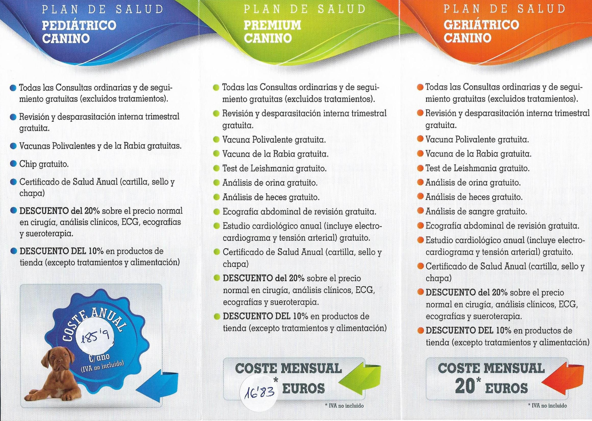 Planes veterinarios perros Planes veterinarios perros
