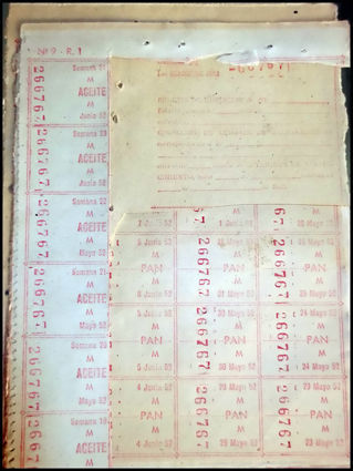 LOTE DE CARTILLAS DE RACIONAMIENTO ENMARCADAS: Catálogo de Autodesguaces De Blas LOTE DE CARTILLAS DE RACIONAMIENTO ENMARCADAS: Catálogo de Autodesguaces De Blas