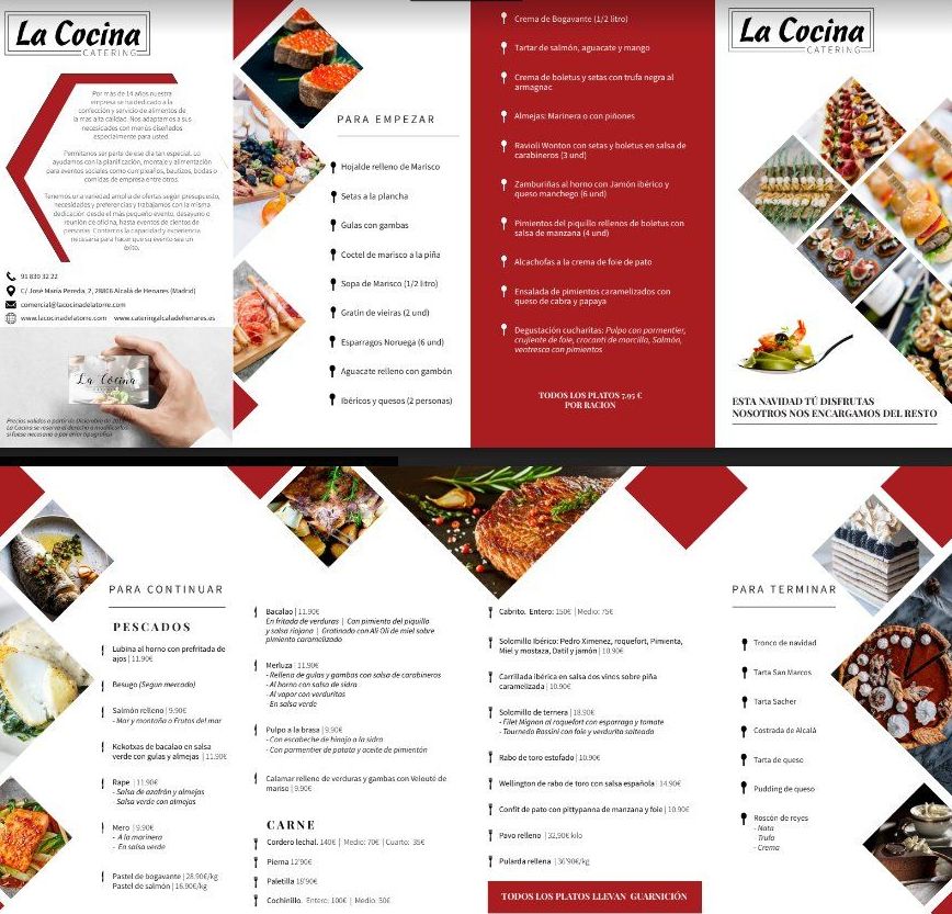 Menú Navidad 2018 Catering La Cocina en Alcalá de Henares Menú Navidad 2018 Catering La Cocina en Alcalá de Henares