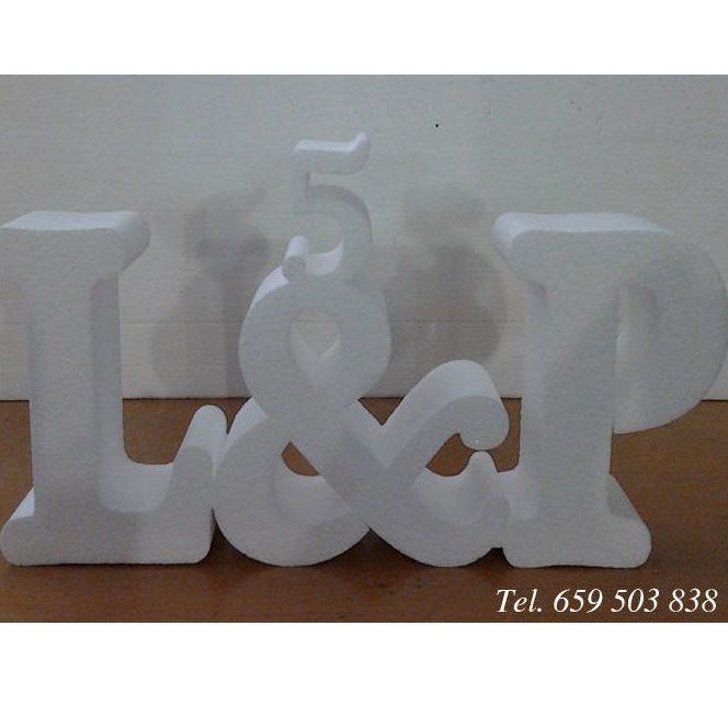 Iniciales Porex para la mesa nupcial: Productos de Embadiseños Iniciales Porex para la mesa nupcial: Productos de Embadiseños