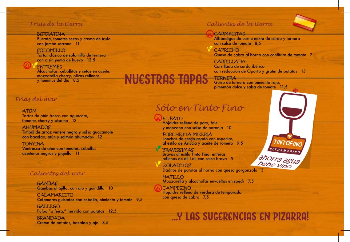 Carta en español: Carta de Tinto Fino Ultramarino Carta en español: Carta de Tinto Fino Ultramarino