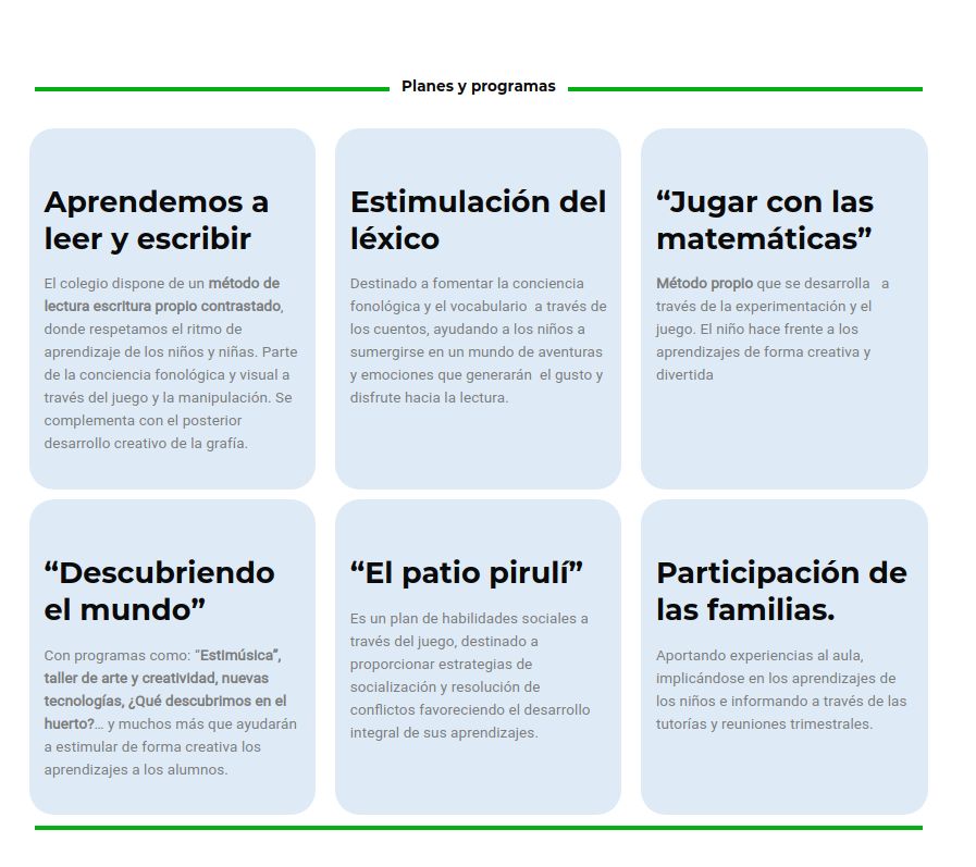 Segundo Ciclo de Educación infantil: Servicios de Colegio Tres Olivos Segundo Ciclo de Educación infantil: Servicios de Colegio Tres Olivos