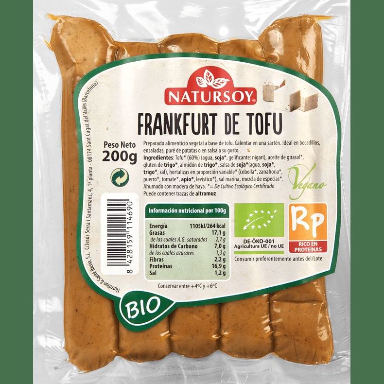 frankfurt de tofu NATURSOY 200gr: Productos de Bionatura frankfurt de tofu NATURSOY 200gr: Productos de Bionatura