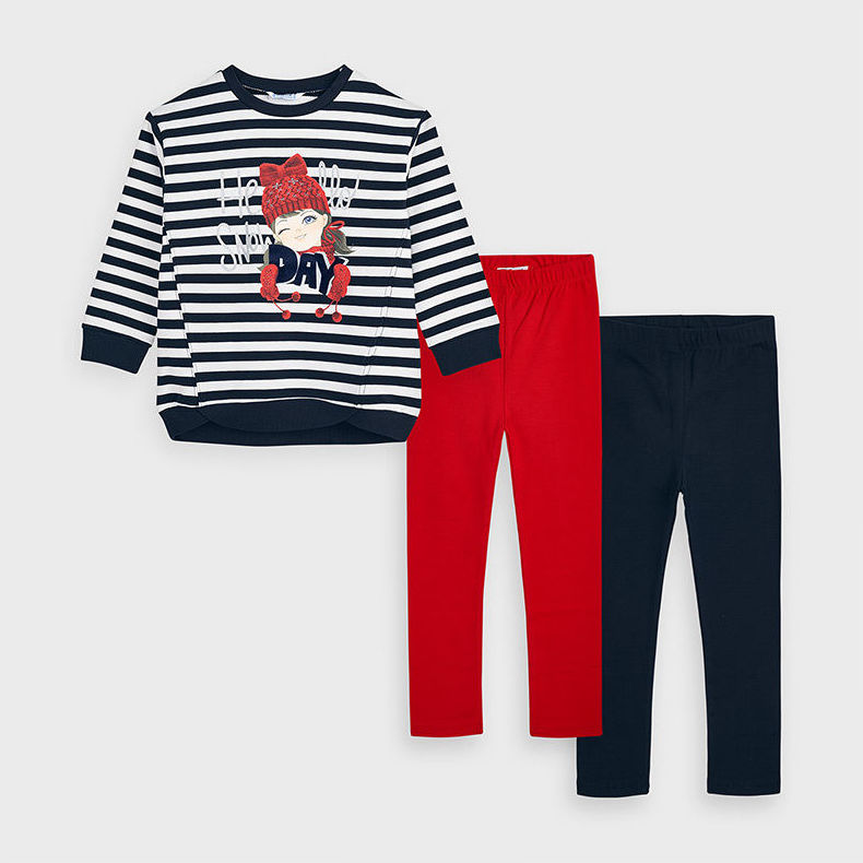 Conjunto sudadera y 2 leggins niña Conjunto sudadera y 2 leggins niña