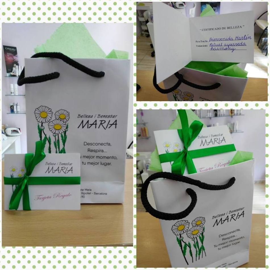 "NOVEDAD TARJETA REGALO VIRTUAL": TRATAMIENTOS de Bellesa i Benestar Maria "NOVEDAD TARJETA REGALO VIRTUAL": TRATAMIENTOS de Bellesa i Benestar Maria