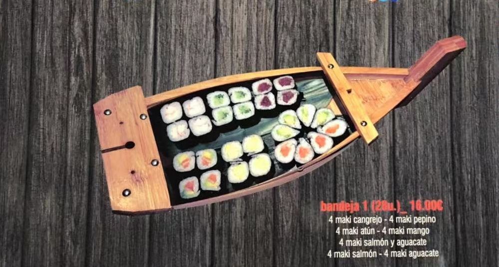 Bandeja 1(28 ud.): Carta de Sushi Time Buffet Libre Bandeja 1(28 ud.): Carta de Sushi Time Buffet Libre