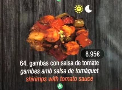 Gambas con salsa de tomate: Carta de Sushi Time Buffet Libre Gambas con salsa de tomate: Carta de Sushi Time Buffet Libre