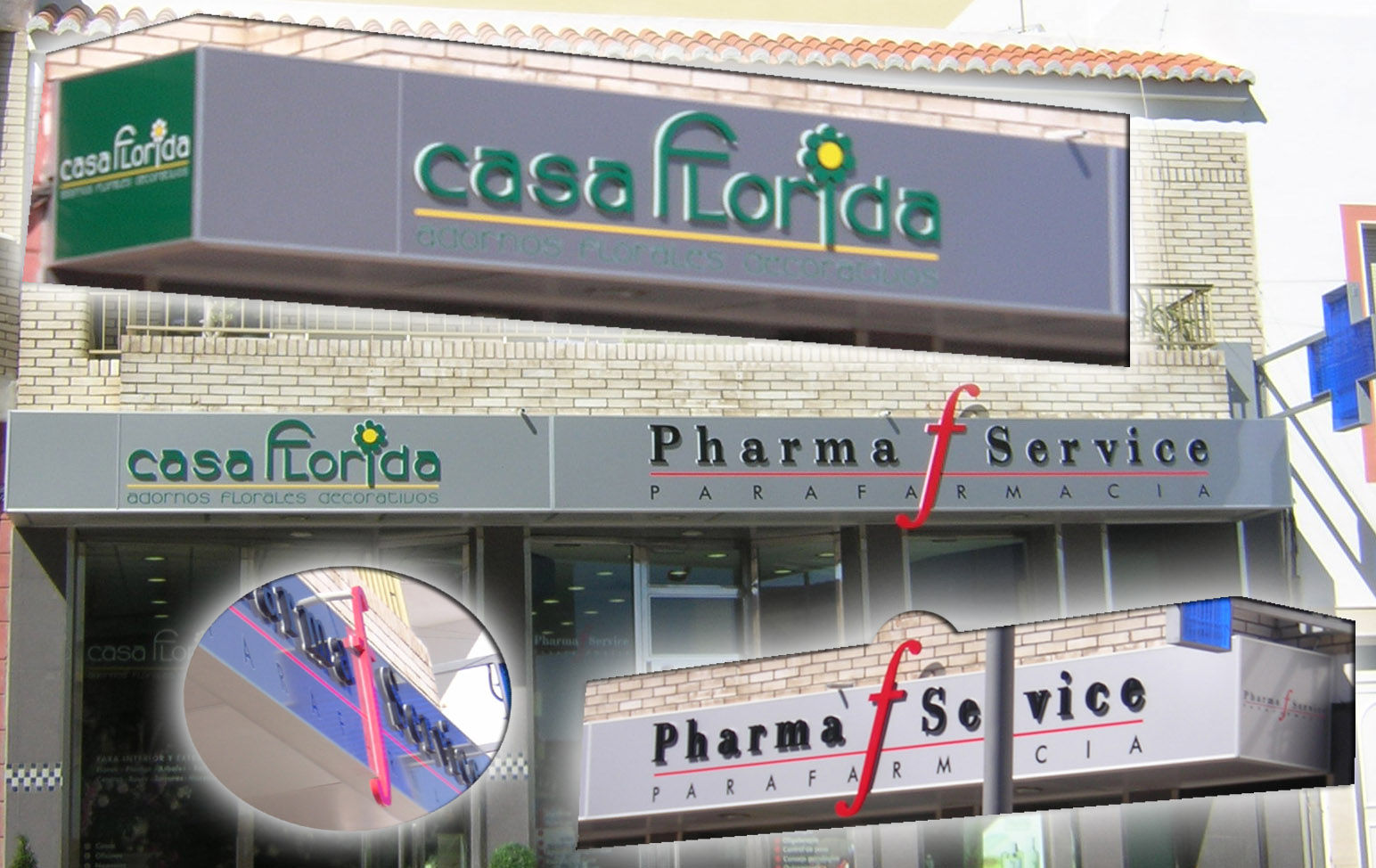 Rótulo luminoso con letras corpóreas Rótulo luminoso con letras corpóreas