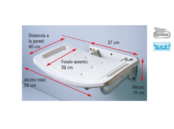 Asiento ducha abatible pared: Productos de Ortopedia Hospitalet Asiento ducha abatible pared: Productos de Ortopedia Hospitalet