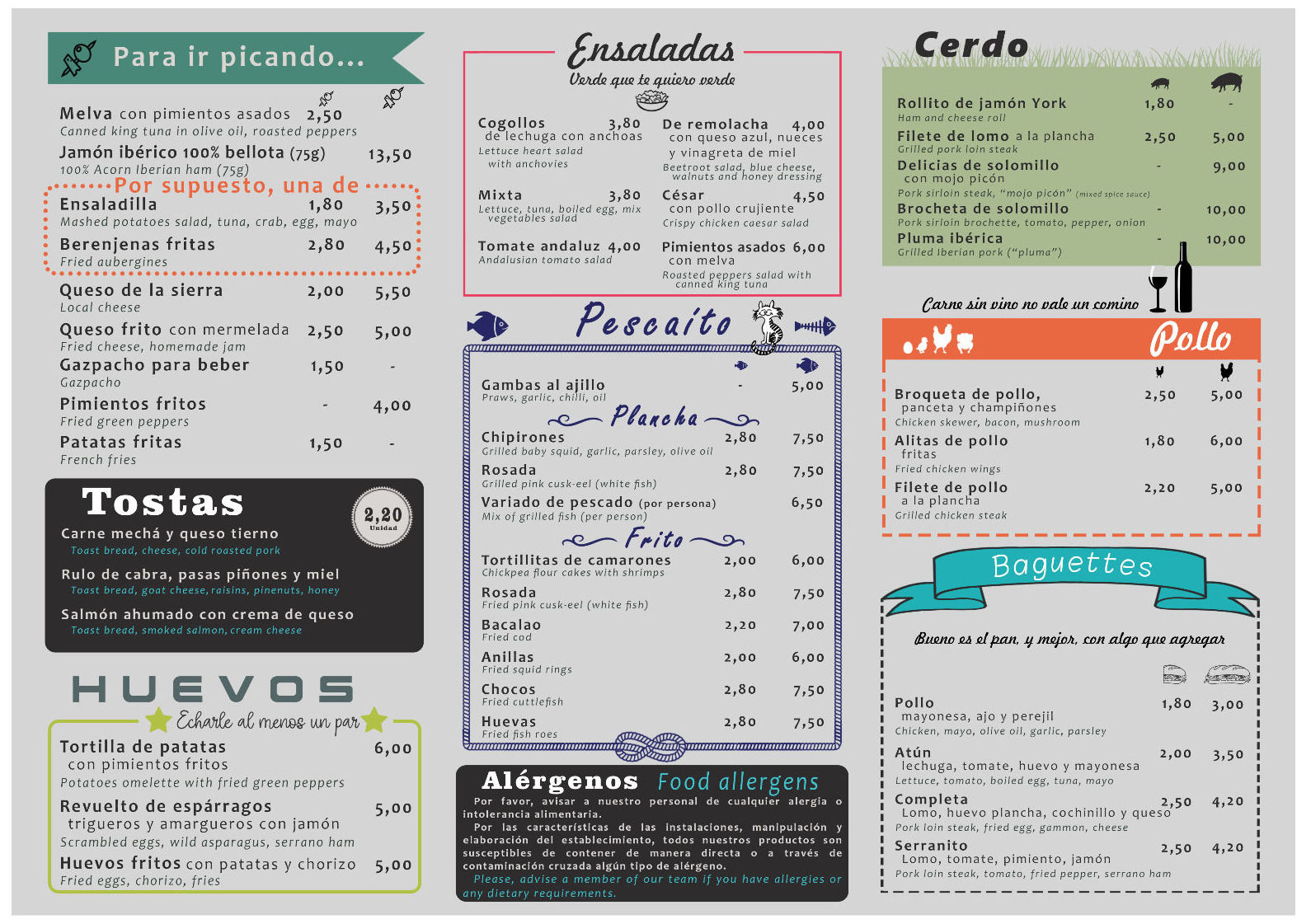 La carta: Carta de Bar Canijo La carta: Carta de Bar Canijo