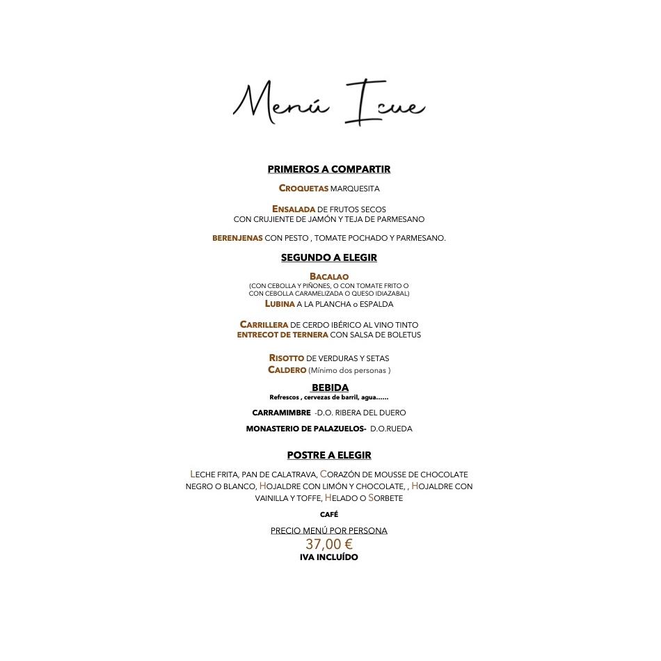 Menú Icue: Carta y Menús de Restaurante La Marquesita Menú Icue: Carta y Menús de Restaurante La Marquesita