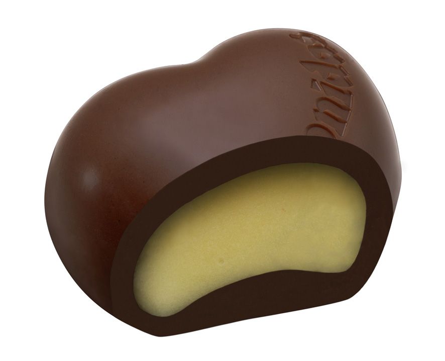 Corazón de vainilla - Chocolate con leche, crema pastelera de vainilla Corazón de vainilla - Chocolate con leche, crema pastelera de vainilla