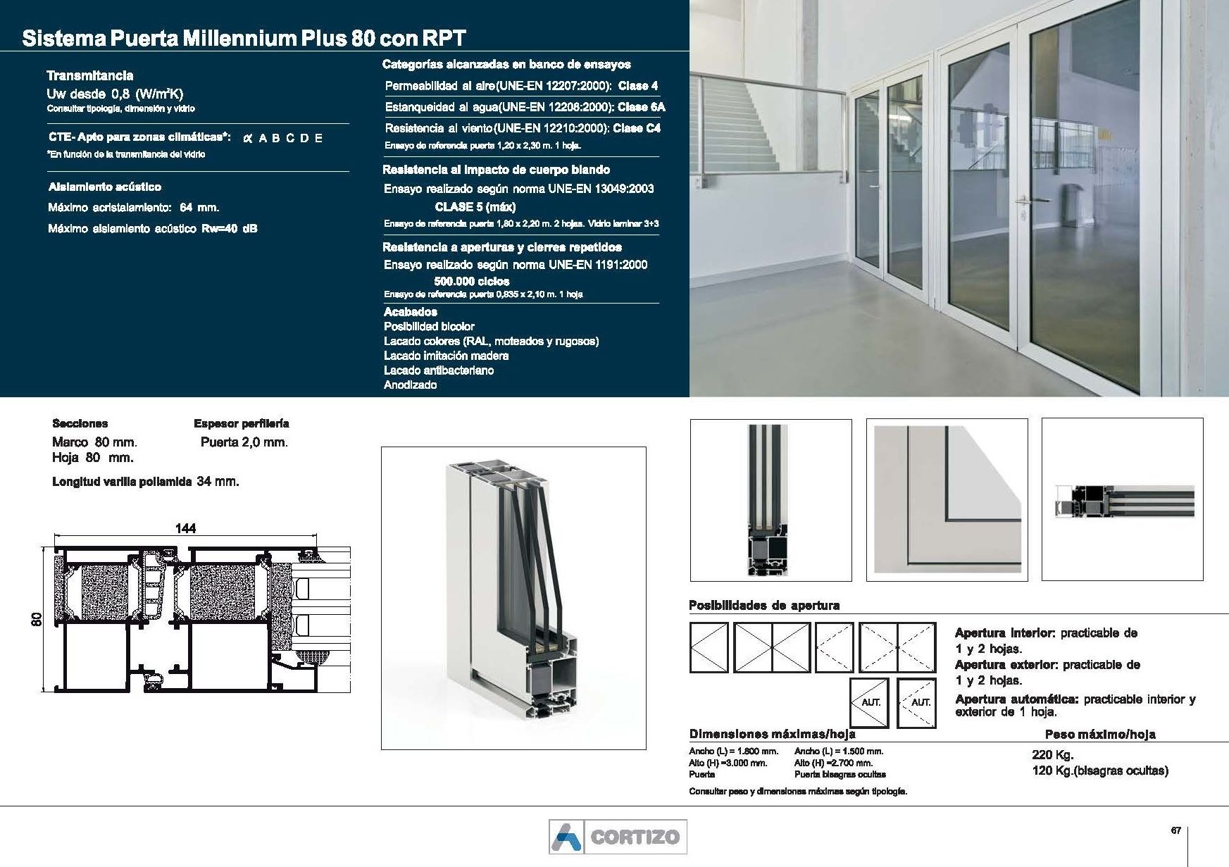 Puerta Millennium Plus 80 RPT: Catálogo de Jgmaluminio Puerta Millennium Plus 80 RPT: Catálogo de Jgmaluminio