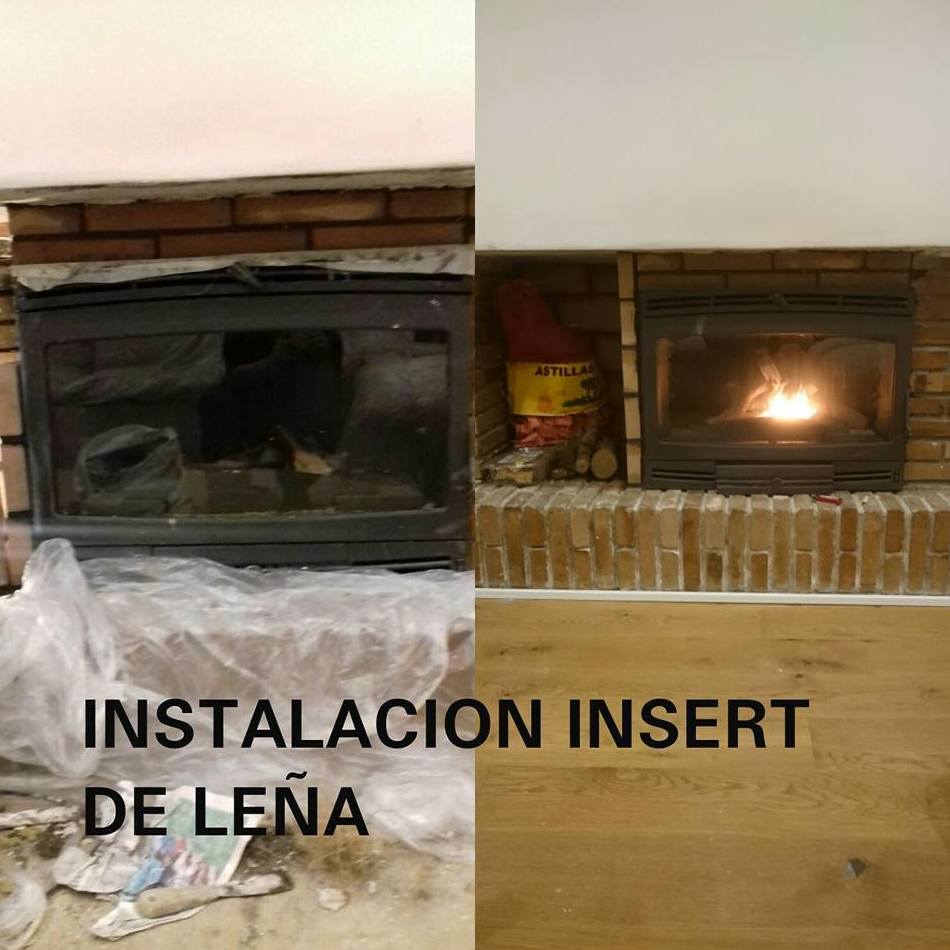 Instalación insert de leña. Instalación insert de leña.