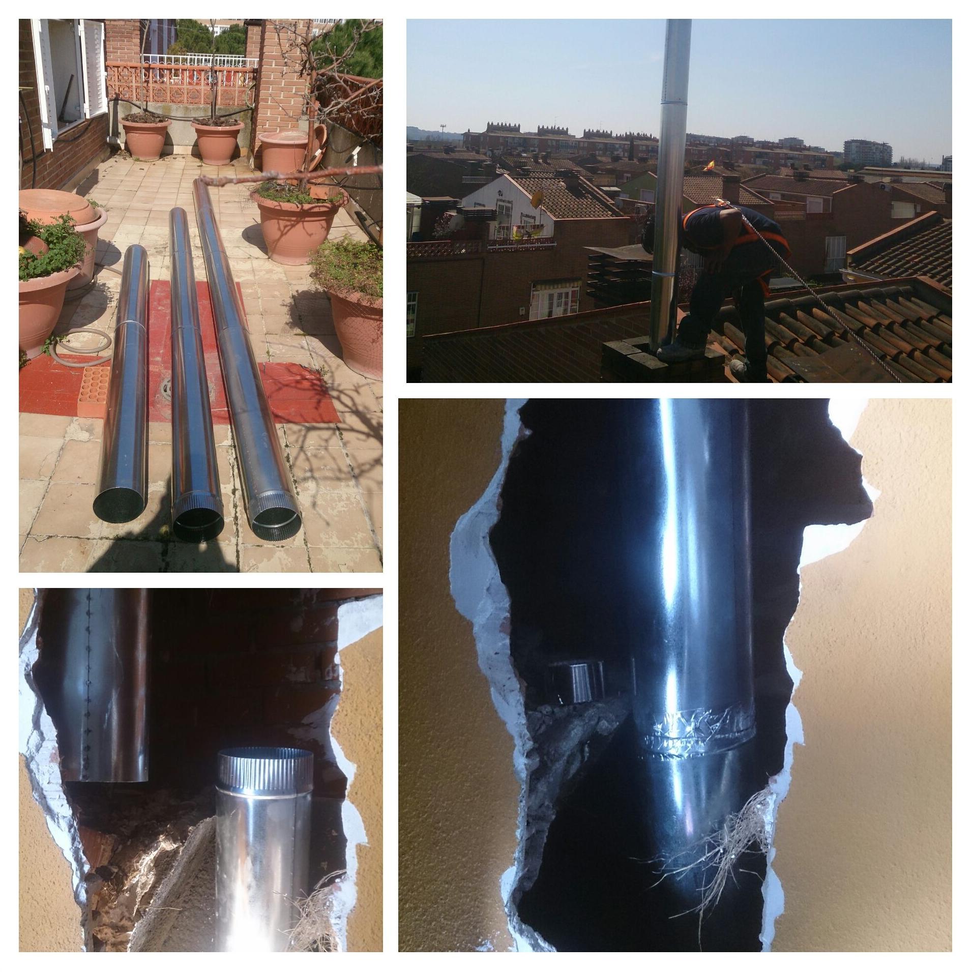 entubado sin obras de una chimenea entubado sin obras de una chimenea