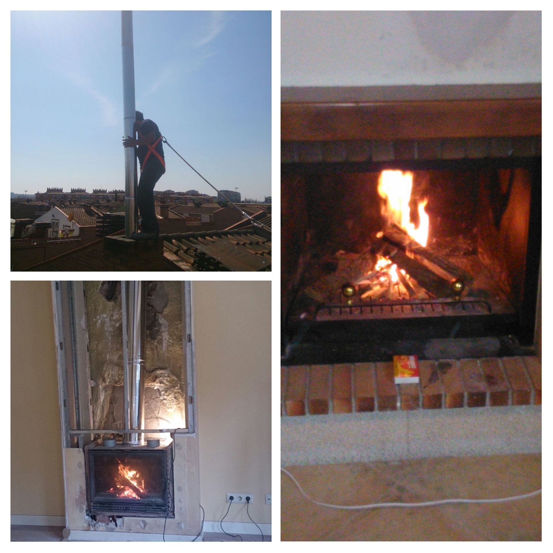 instalación conducto de salida de humos para chimeneas de leña. instalación conducto de salida de humos para chimeneas de leña.