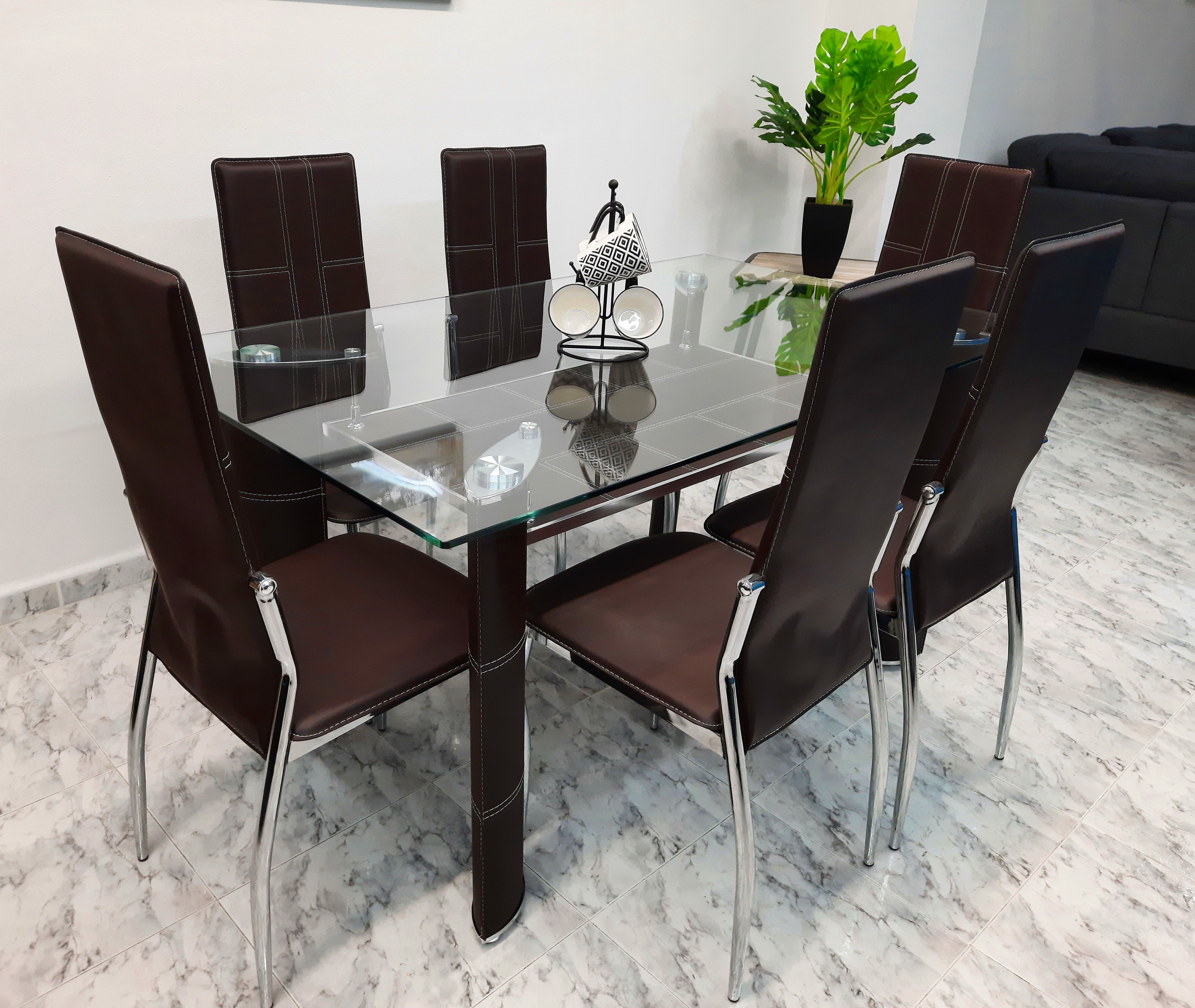 Mesa Cristal + 6 sillas - Gandia Mesa Cristal + 6 sillas - Gandia