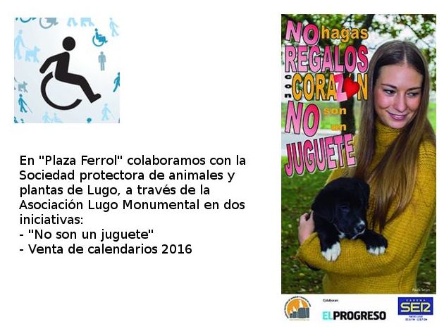 Campaña "no son un juguete" de la protectora de animales de Lugo