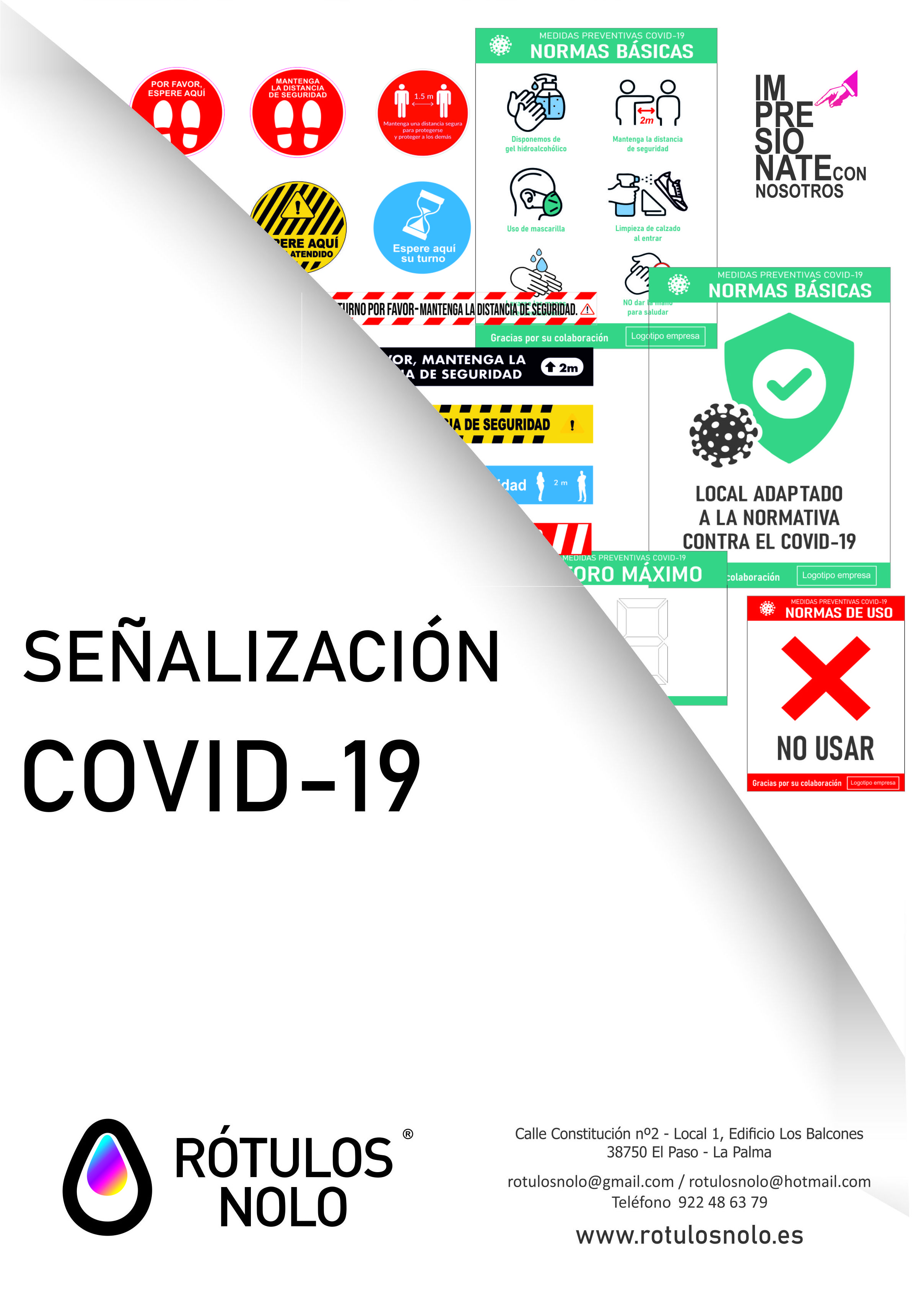 Catálogo de señalización Covid-19: Servicios de Rótulos Nolo }}