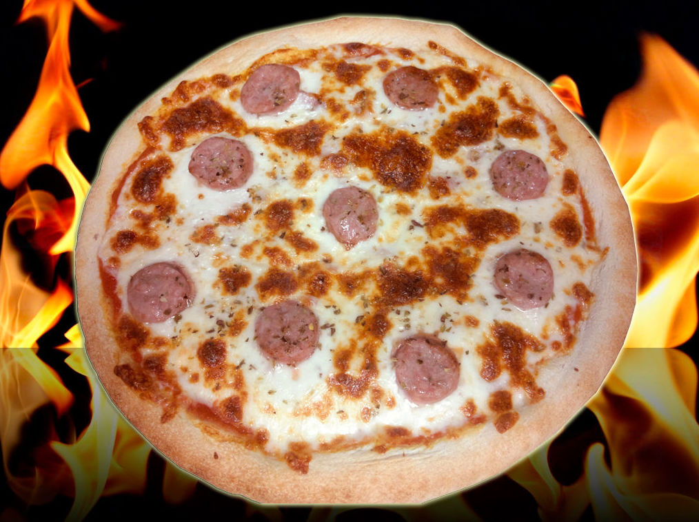 Pizza bacon y criollo Pizza bacon y criollo
